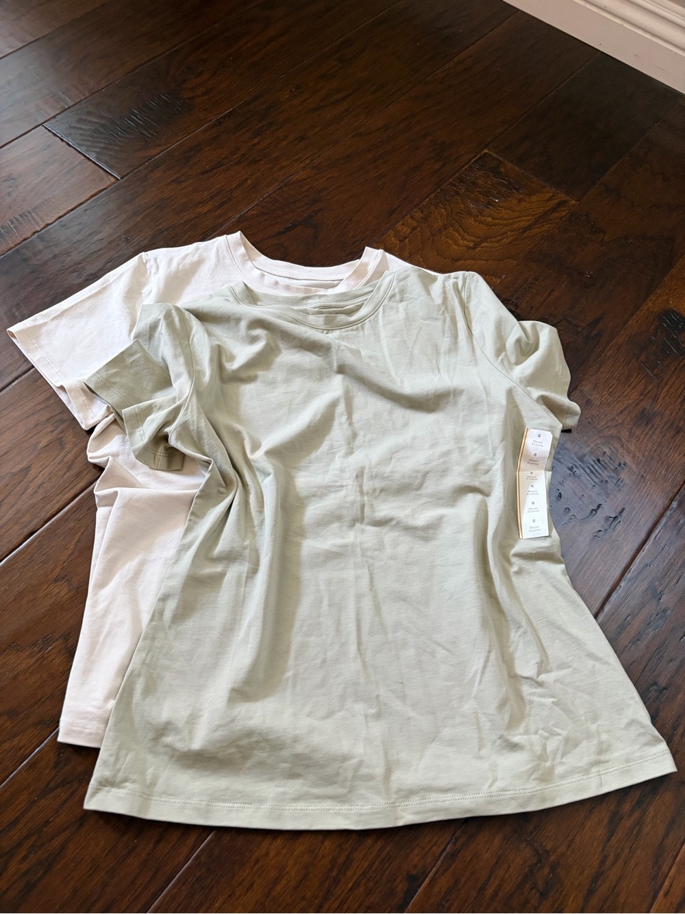 a new day Short Sleeve Tees in Sage Green and Pale Pink